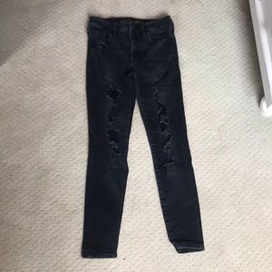 American Eagle ripped black skinny jeans.